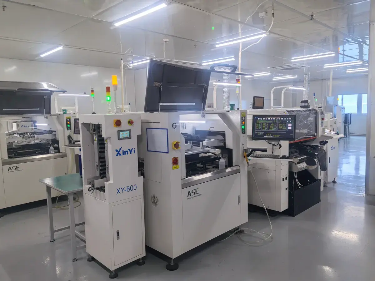 Electronic assembly equipment at a manufacturing partner facility